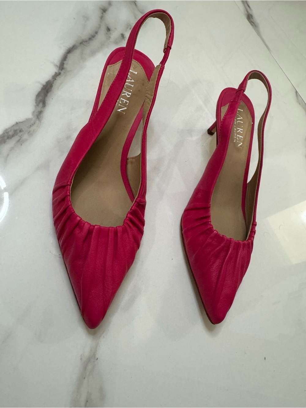 Ralph Lauren Fuchsia Pointed Slingback Pumps